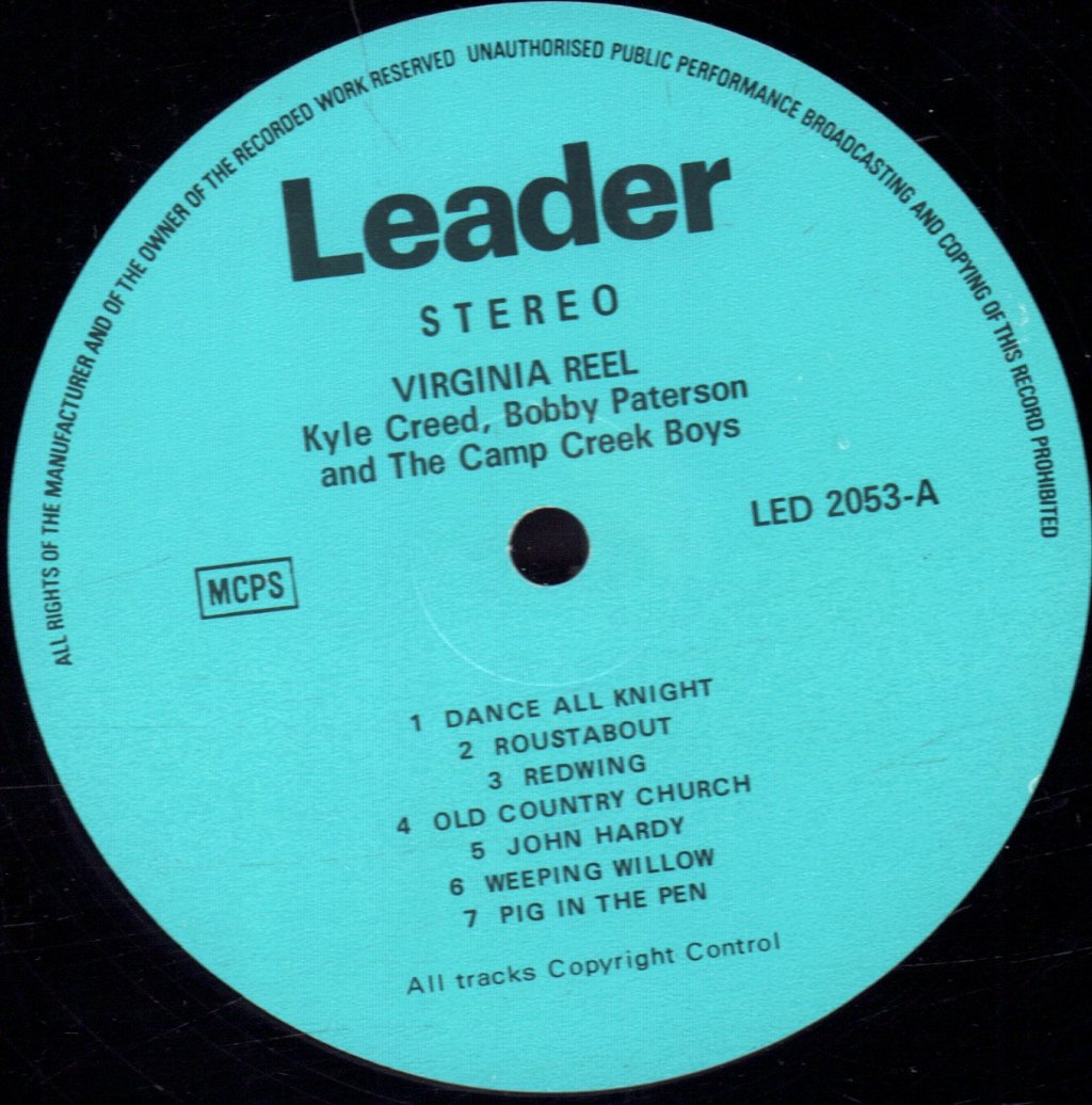 Kyle Creed, Bobby Patterson and The Camp Creek Boys - Virginia Reel - Lp