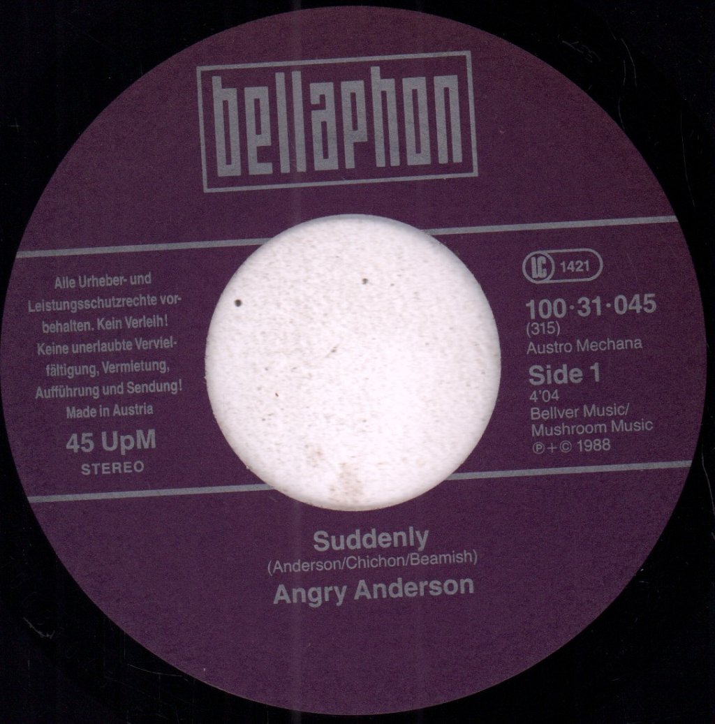 Angry Anderson - Suddenly - 7 Inch