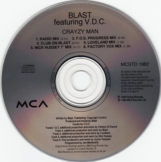 Blast Featuring V.D.C. - Crayzy Man - Cd