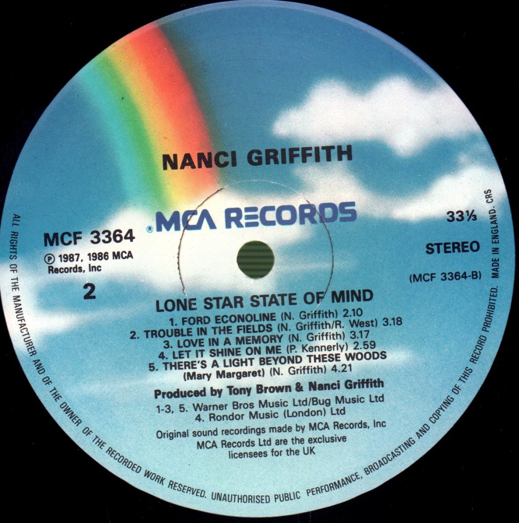 Nanci Griffith - Lone Star State Of Mind - Lp