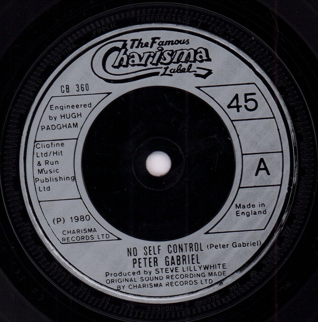 Peter Gabriel - No Self Control - 7 Inch