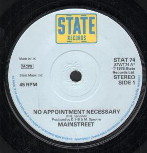 Mainstreet - No Appointment Necessary - 7 Inch