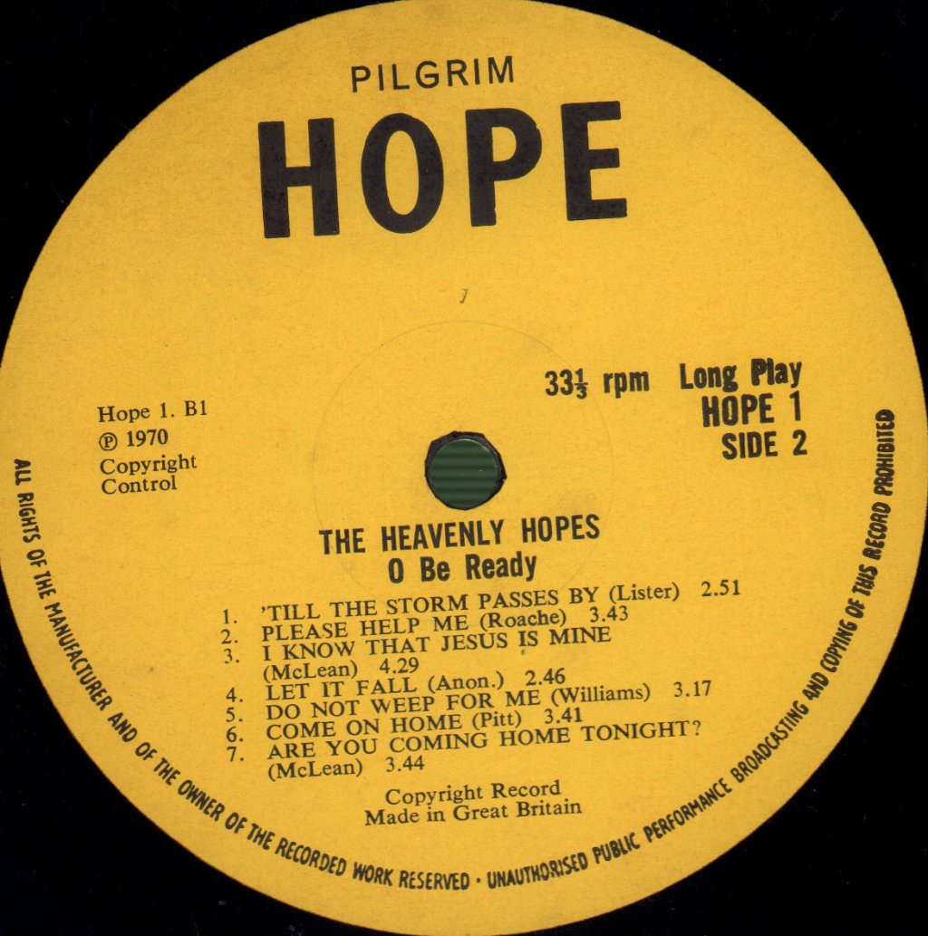 Heavenly Hopes - O Be Ready - Lp
