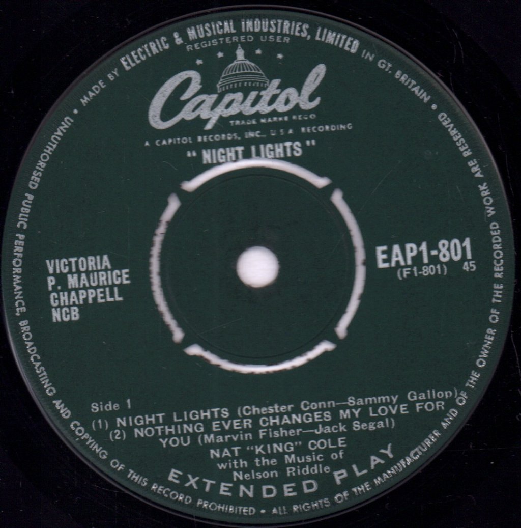Nat King Cole - Night Lights - 7 Inch