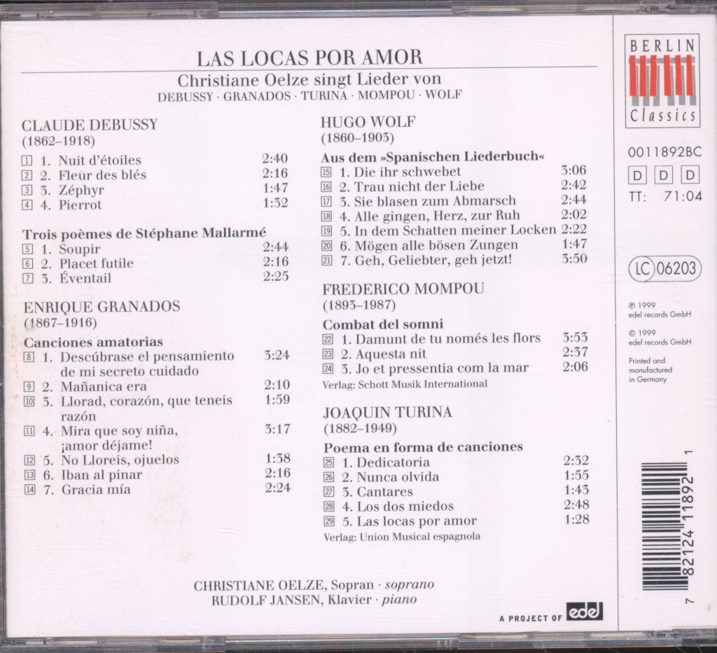 Christiane Oelze, Rudolf Jansen - Las Locas Por Amor - Cd