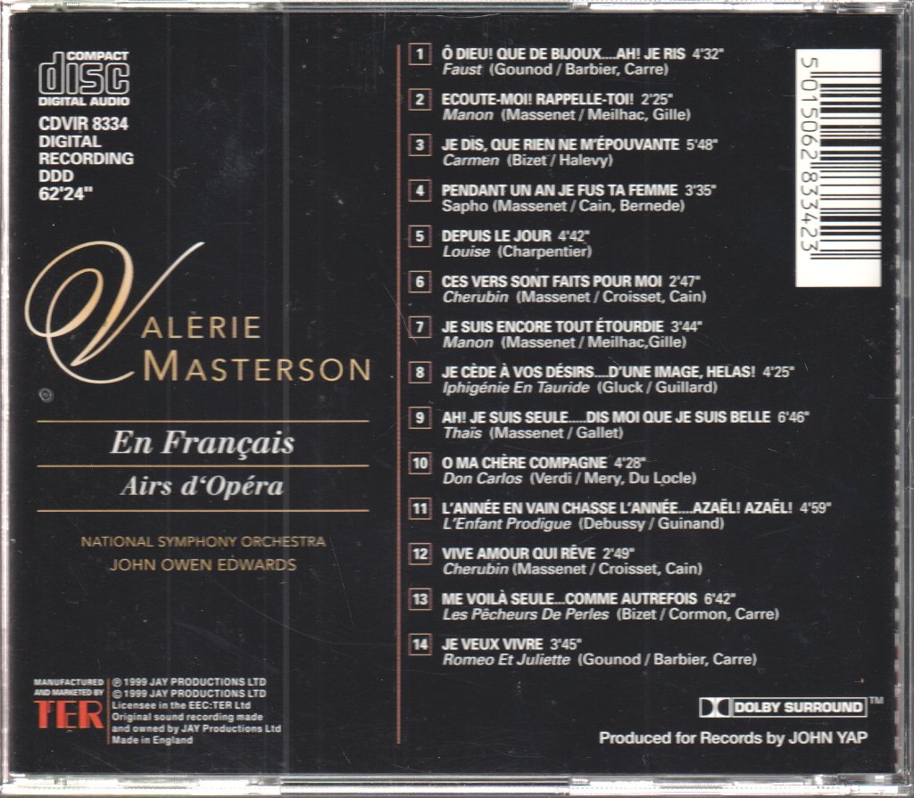 Valerie Masterson - En Francais Airs D'Opera - Cd