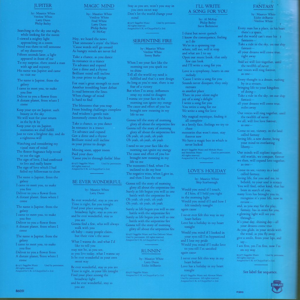 Earth Wind And Fire - All N All - Lp