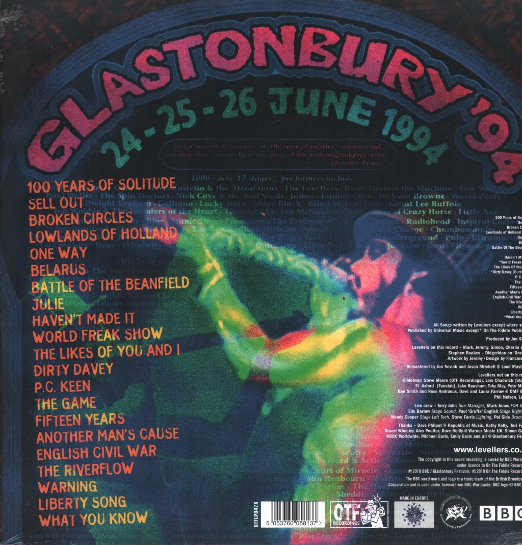 Levellers - Glastonbury '94 - Triple Lp