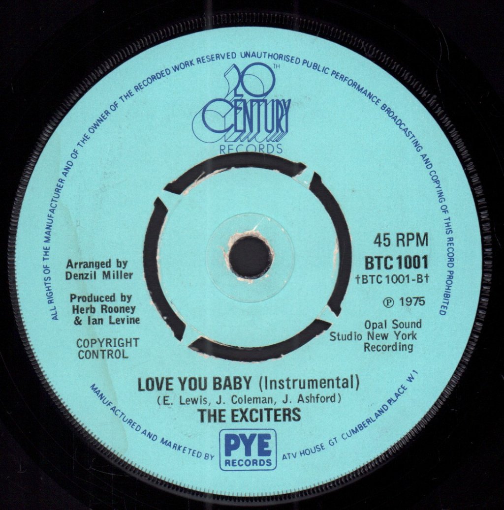 Exciters - Love You Baby - 7 Inch
