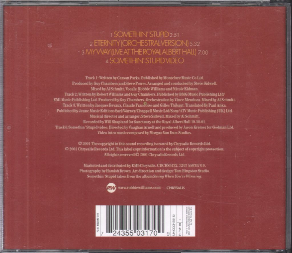 Robbie Williams And Nicole Kidman - Somethin Stupid - Cd