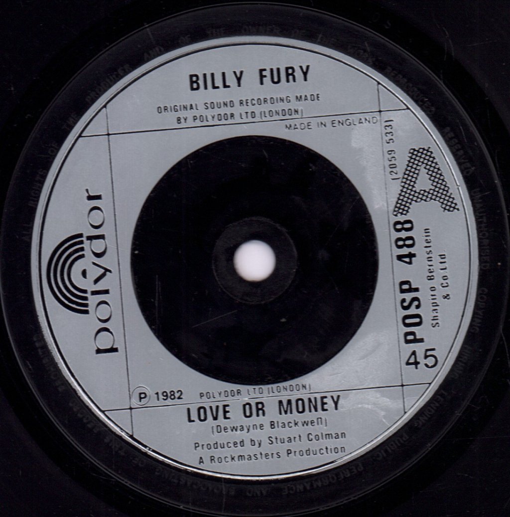 Billy Fury - Love Or Money - 7 Inch