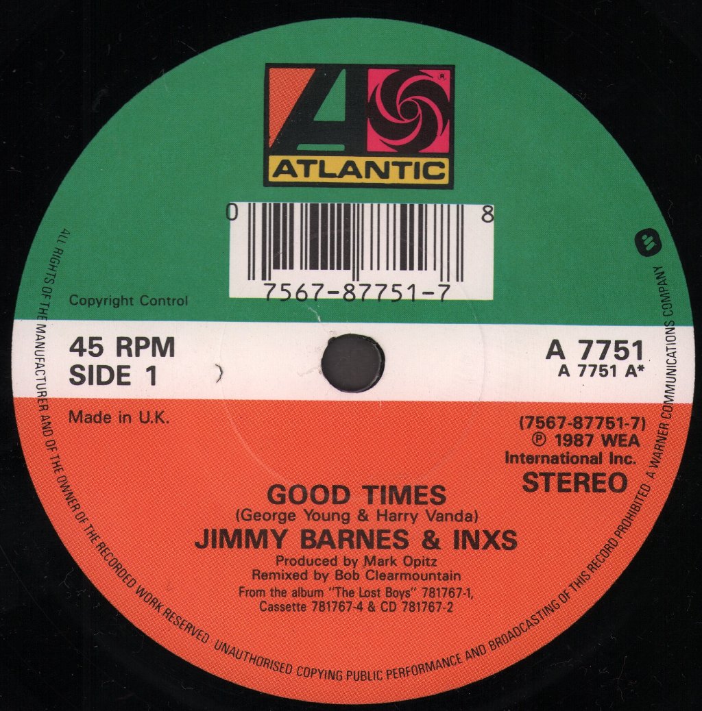 Jimmy Barnes And Inxs - Good Times - 7 Inch