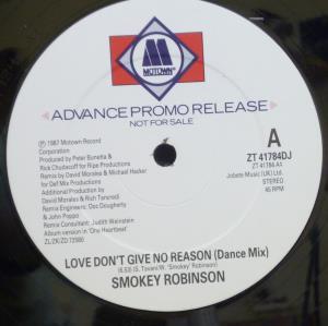 Smokey Robinson - Love Don't Give No Reason - 12 Inch