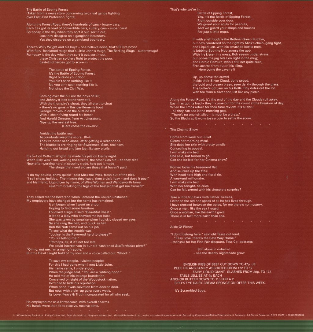 Genesis - Selling England By The Pound - Lp