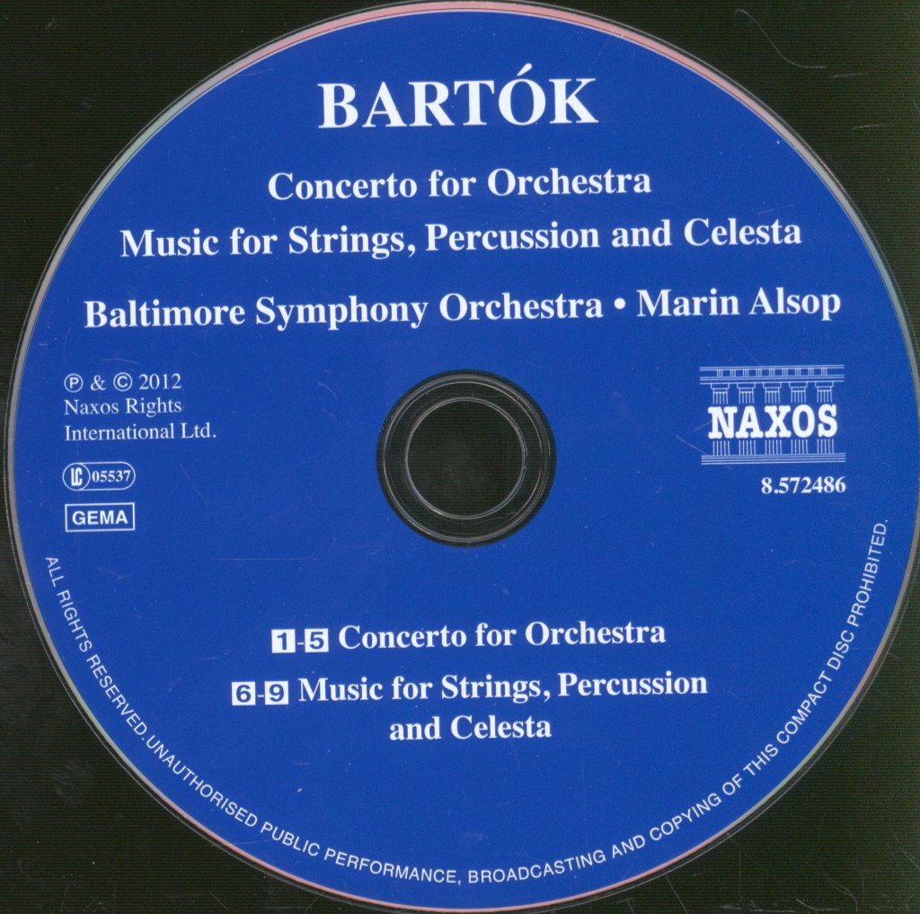 Baltimore Symphony Orchestra, Marin Alsop - Bartok - Concerto For Orchestra / Music For Strings, Percussion And Celesta - Cd