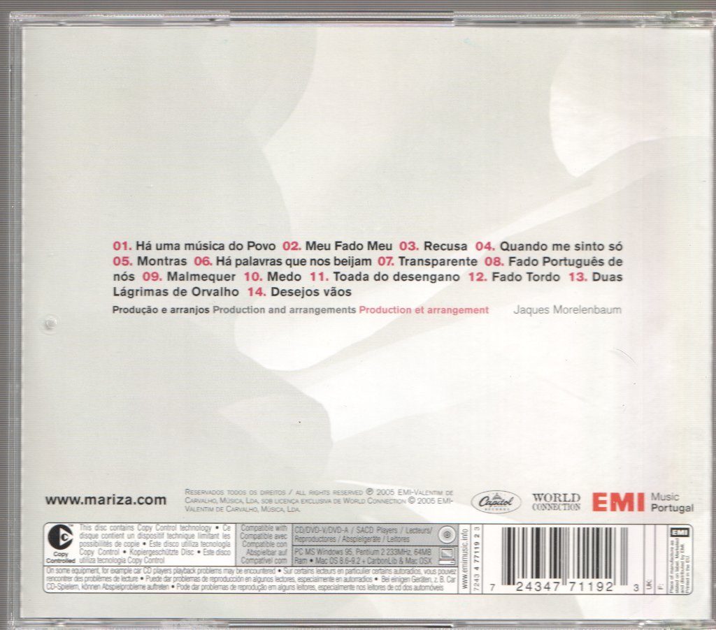Mariza - Transparente - Cd