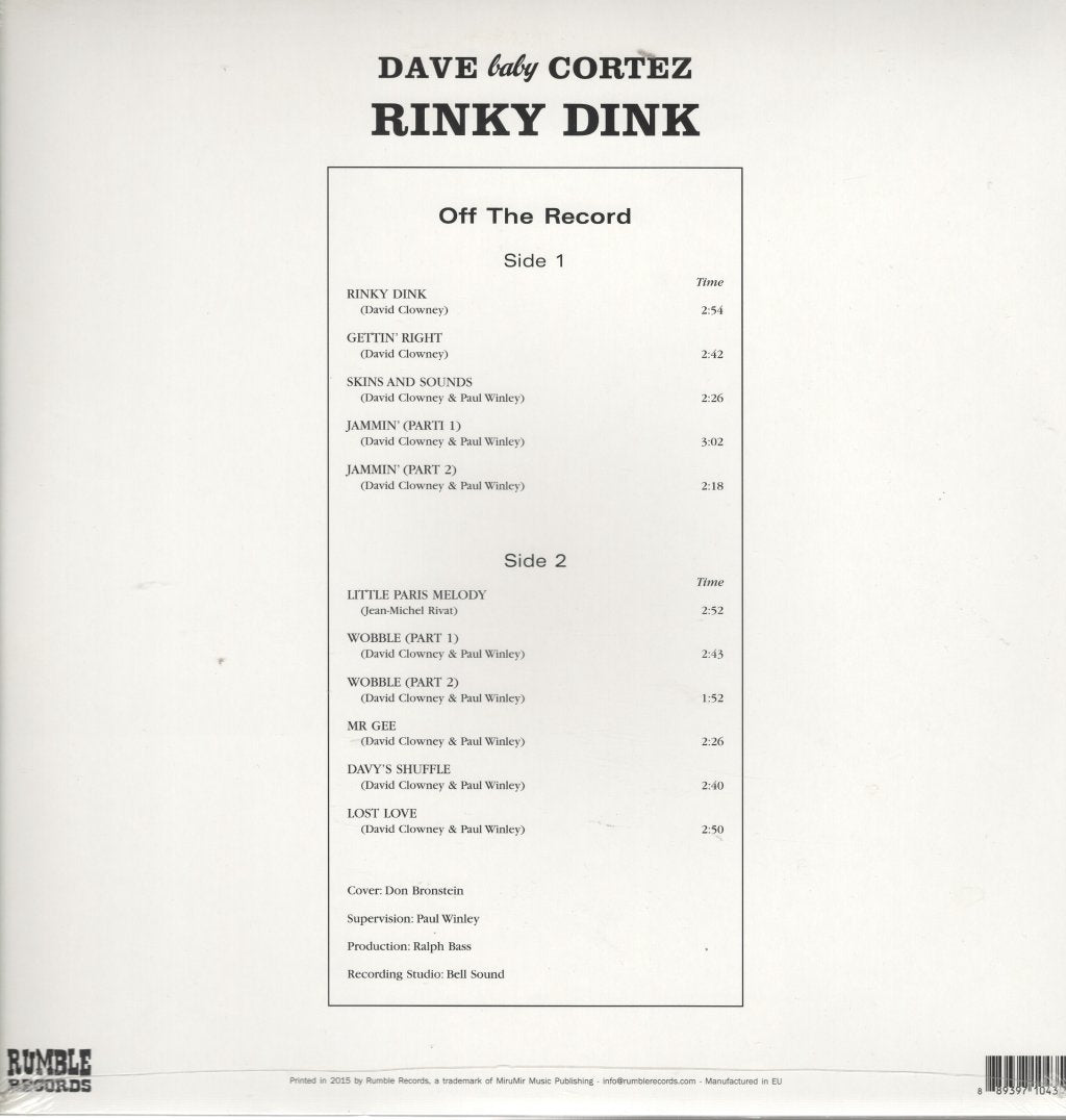 Dave Baby Cortez - Rinky Dink - Lp