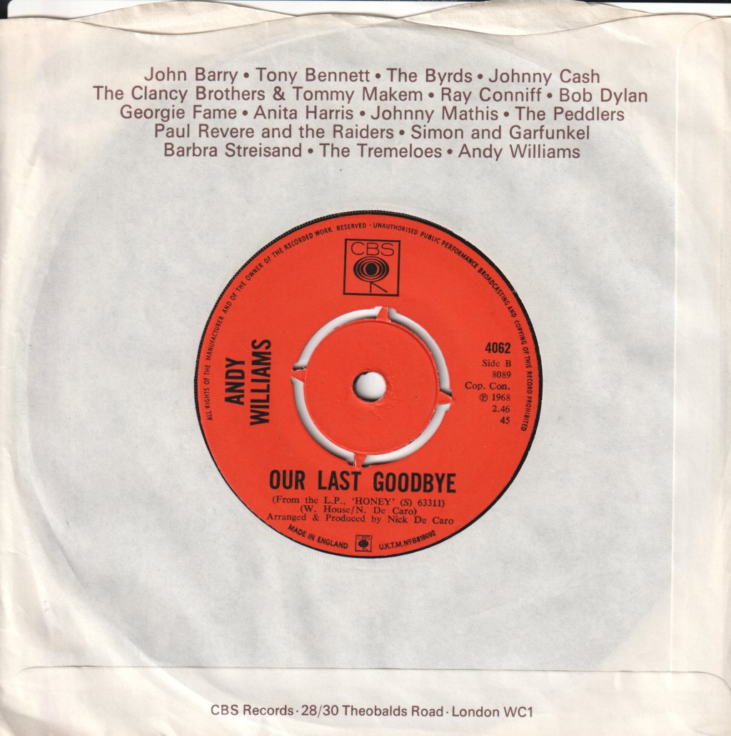 Andy Williams - Happy Heart - 7 Inch