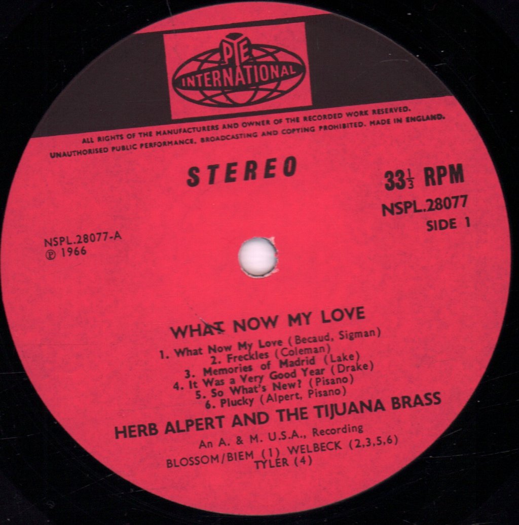 Herb Alpert And The Tijuana Brass - What Now My Love - Lp