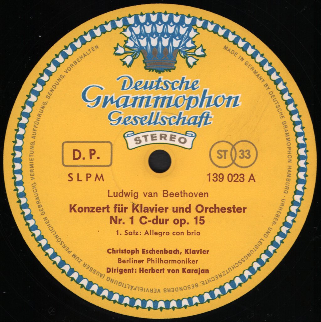 Christoph Eschenbach / Herbert von Karajan / Berliner Philharmoniker - Beethoven - Klavierkonzert Nr. 1 C-dur - Lp