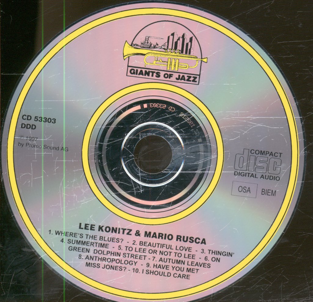 Lee Konitz & Mario Rusca - Where's The Blues? - Cd