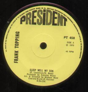 Frank Topping - Sleep Well My Son - 7 Inch