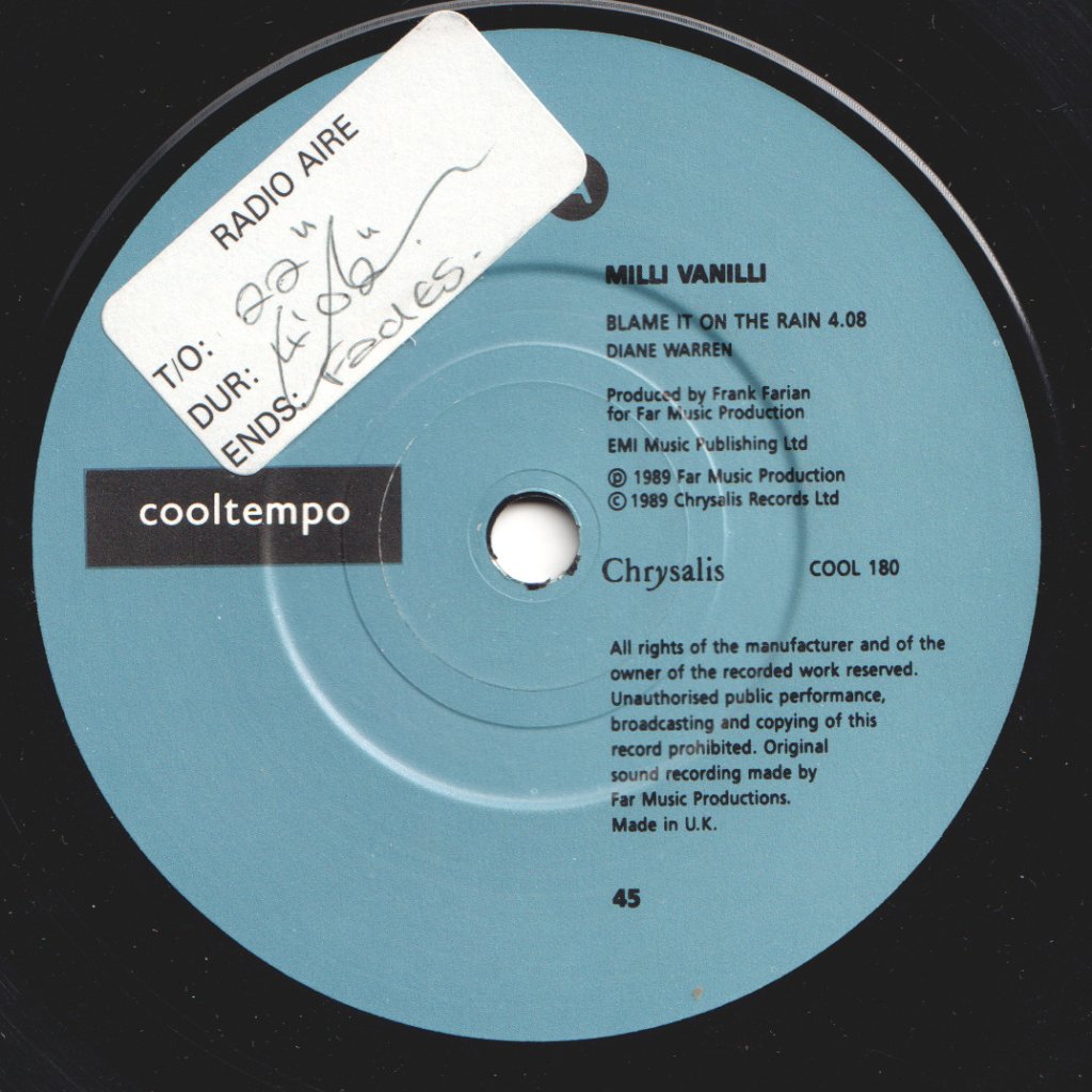 Milli Vanilli - Blame It On The Rain - 7 Inch