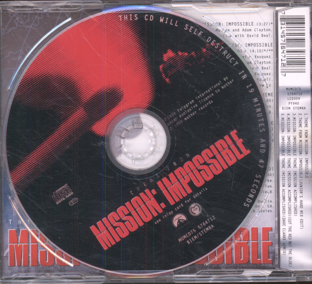 Adam Clayton Larry Mullen - Theme From Mission: Impossible - Cd