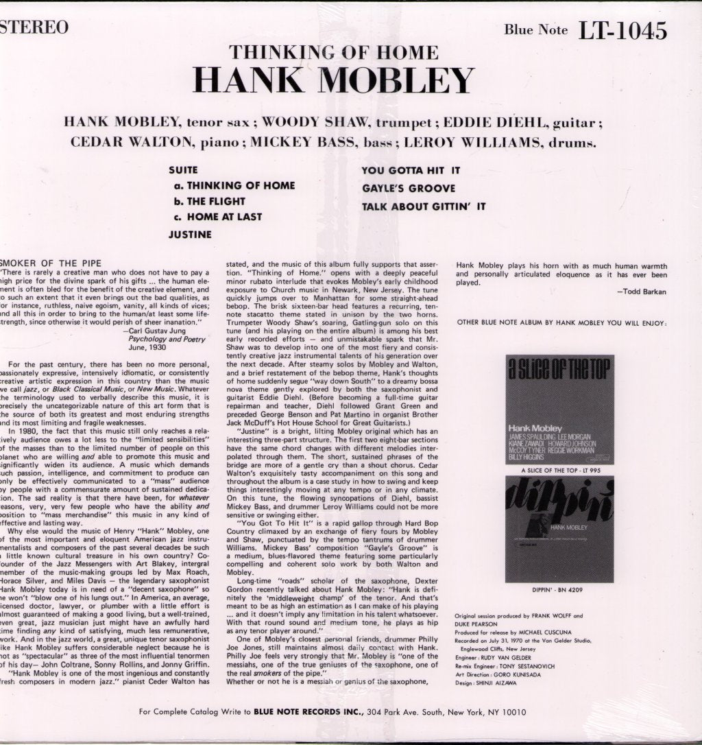 Hank Mobley - Thinking Of Home - Lp