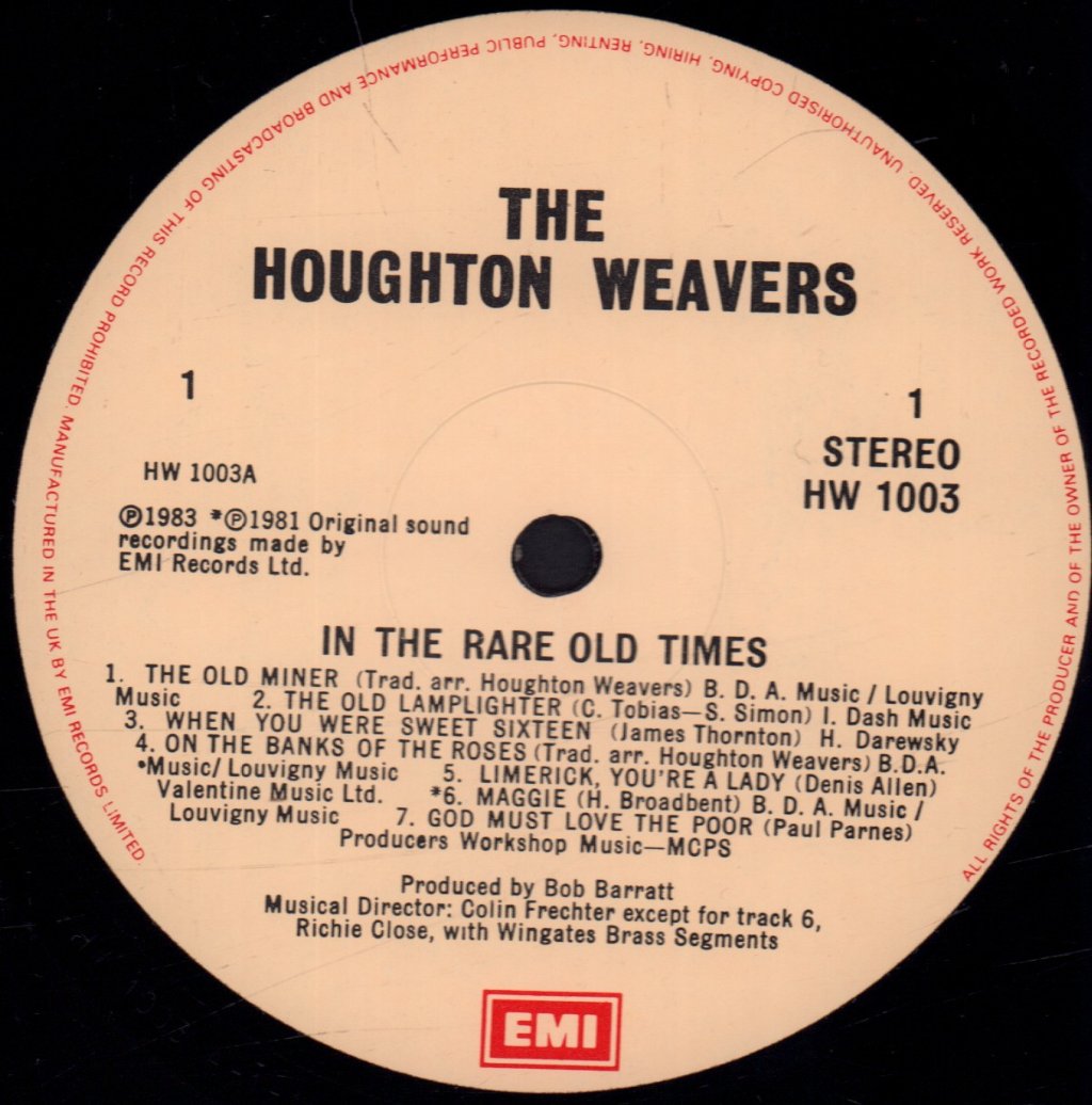 Houghton Weavers - In The Rare Old Times - Lp