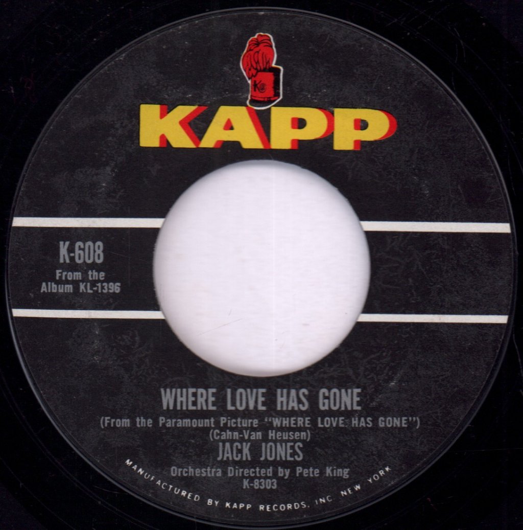 Jack Jones - Where Love Has Gone - 7 Inch