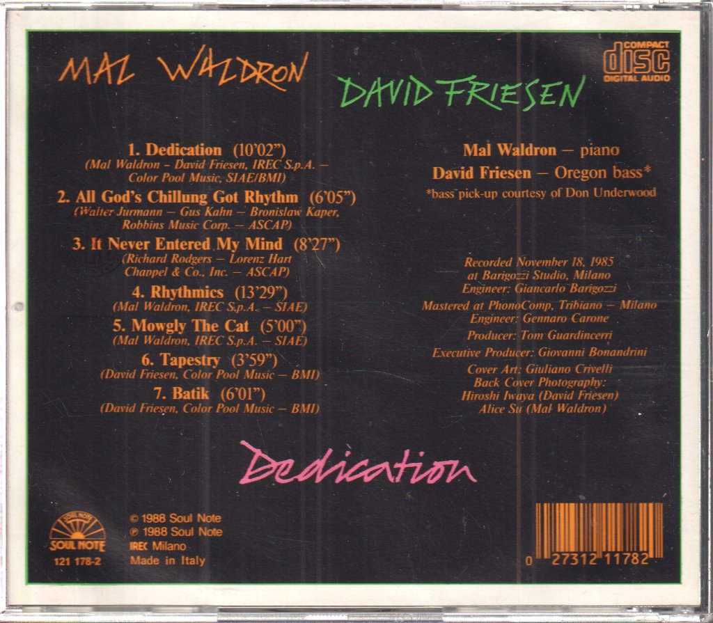 David Friesen - Dedication - Cd