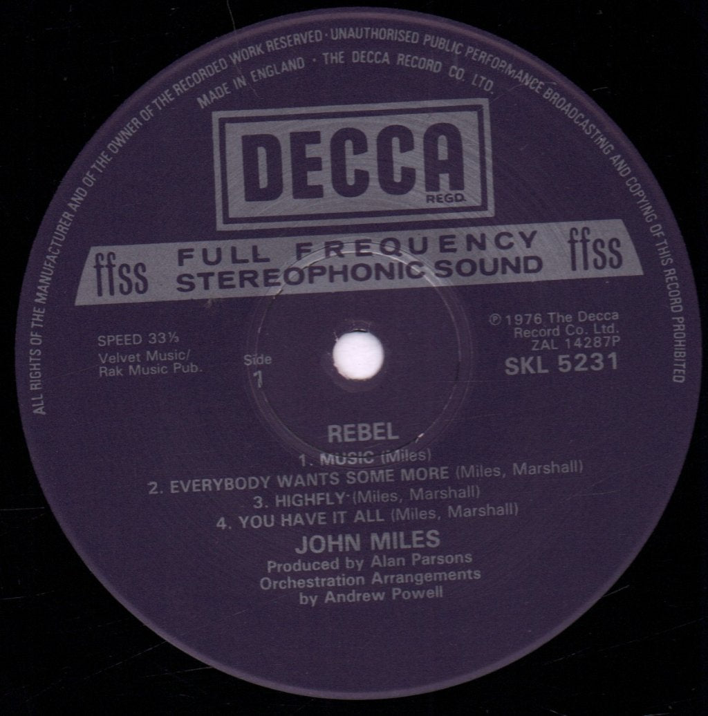 John Miles - Rebel - Lp