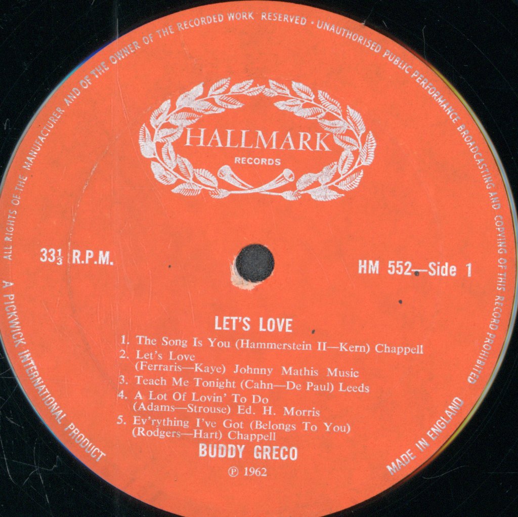 Buddy Greco - Let's Love - Lp