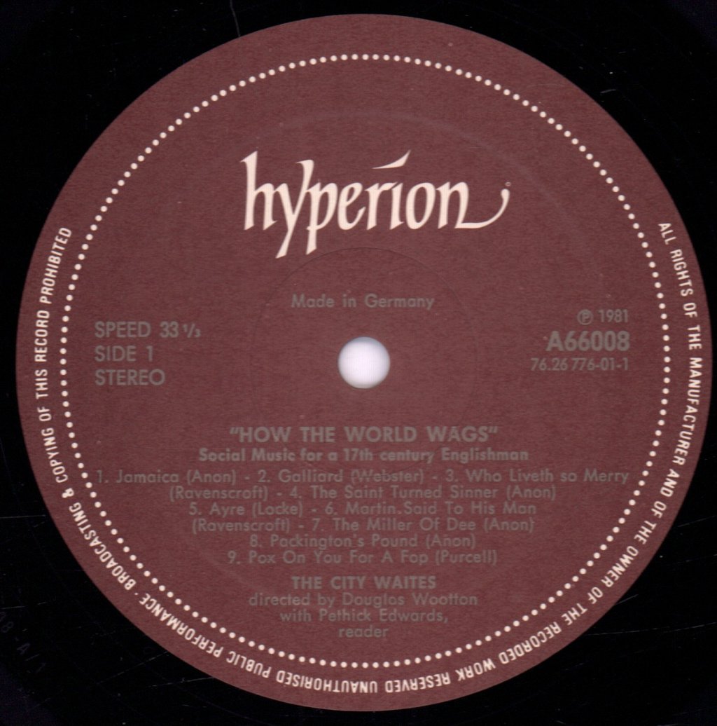 City Waites - How The City Wags - Lp