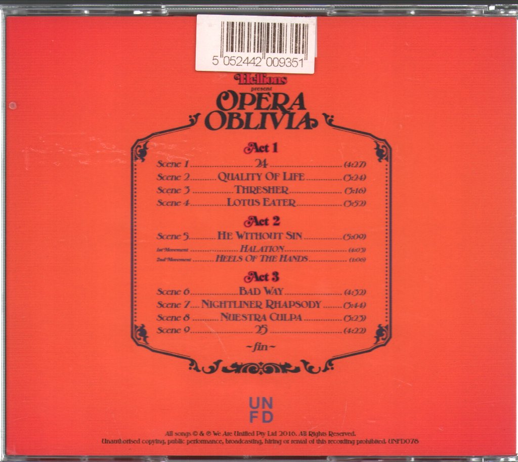 Hellions - Opera Oblivia - Double Cd