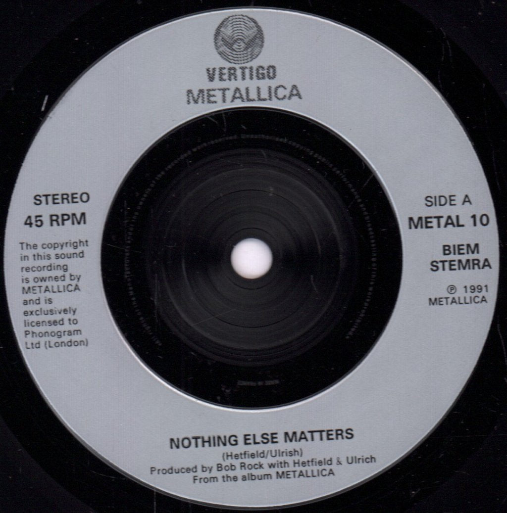 Metallica - Nothing Else Matters - 7 Inch