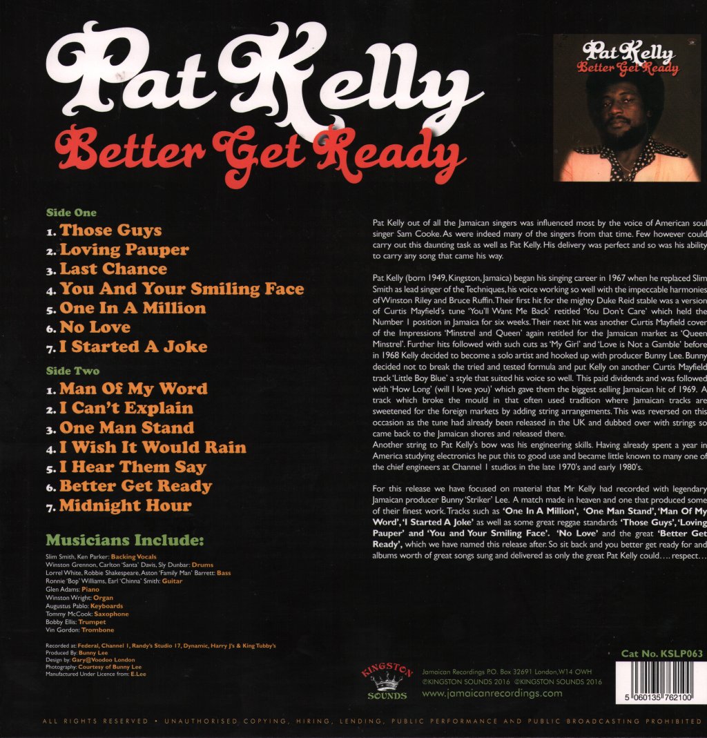 Pat Kelly - Better Get Ready - Lp