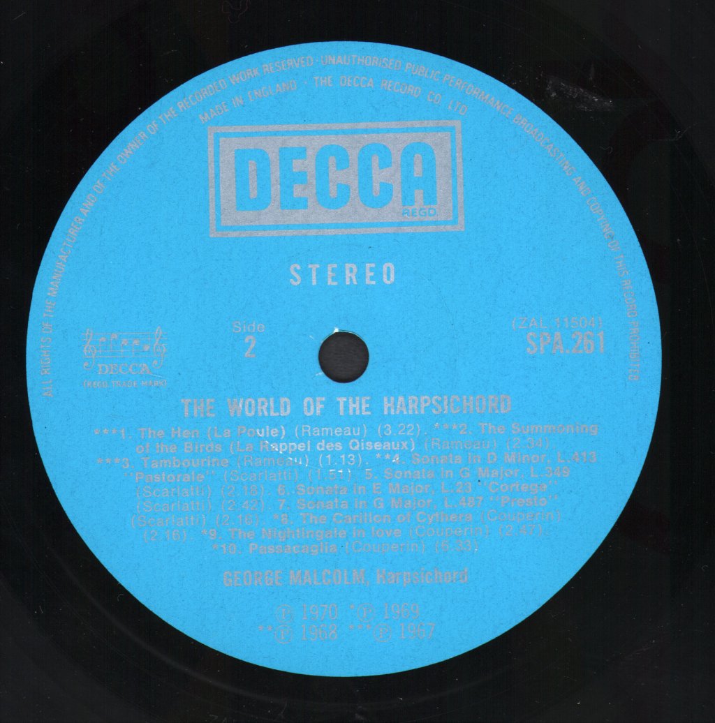 George Malcolm - World Of The Harpsichord - Lp