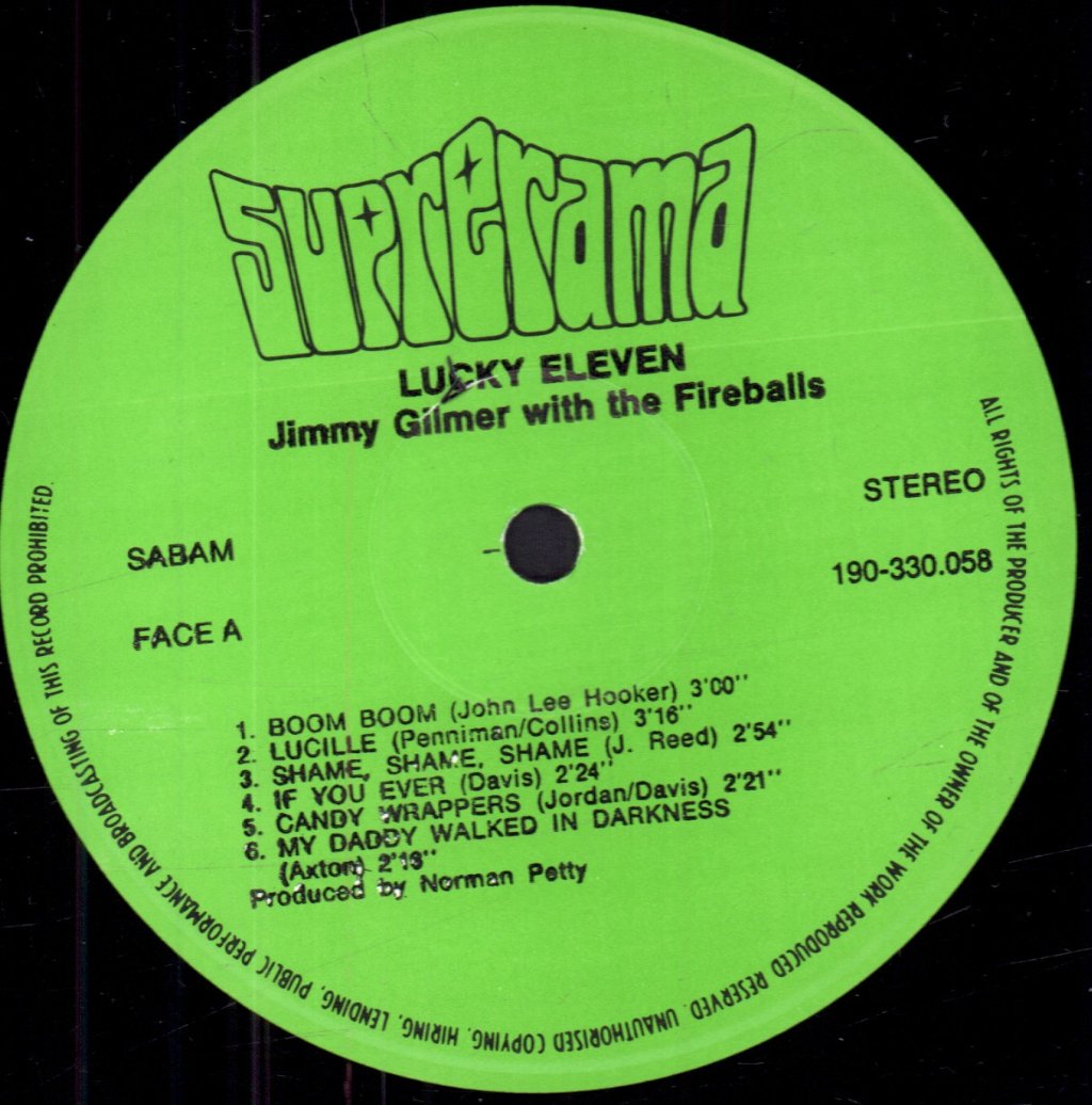 Jimmy Gilmer With The Fireballs - Lucky Eleven - Lp