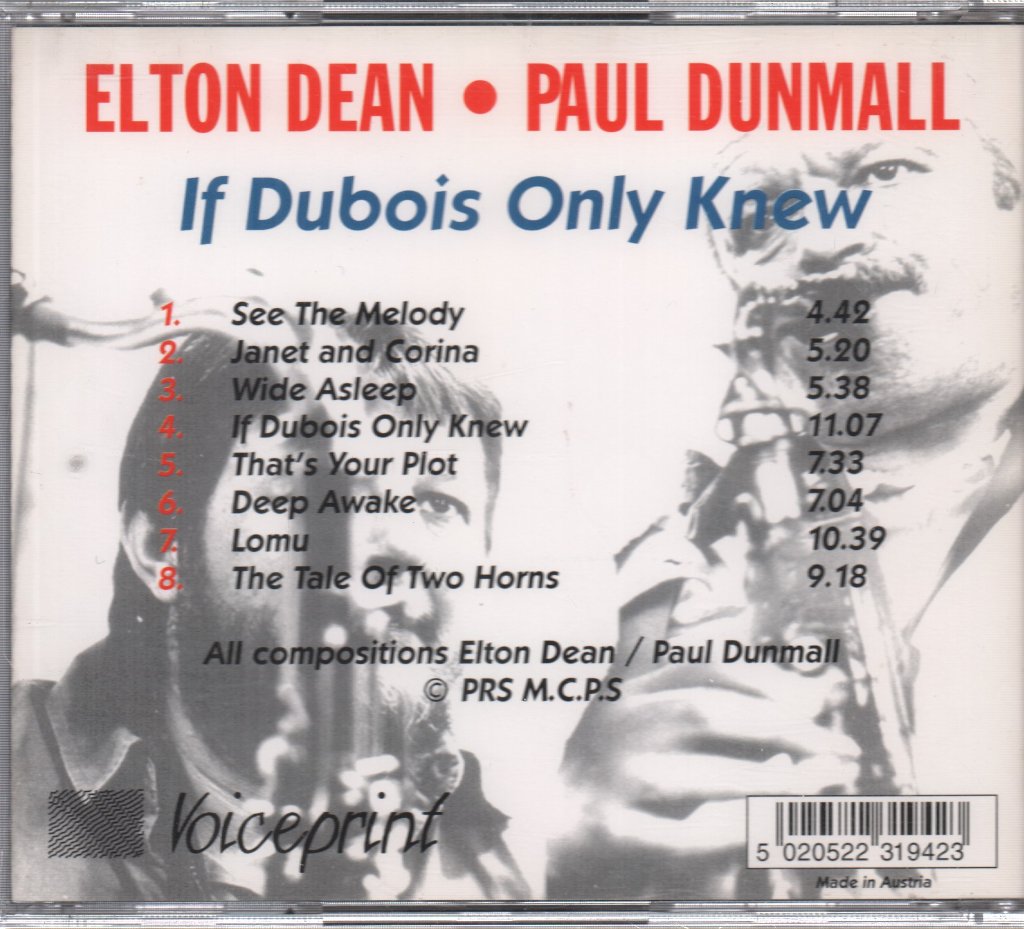 Elton Dean and Paul Dunmall - If Dubois Only Knew - Cd