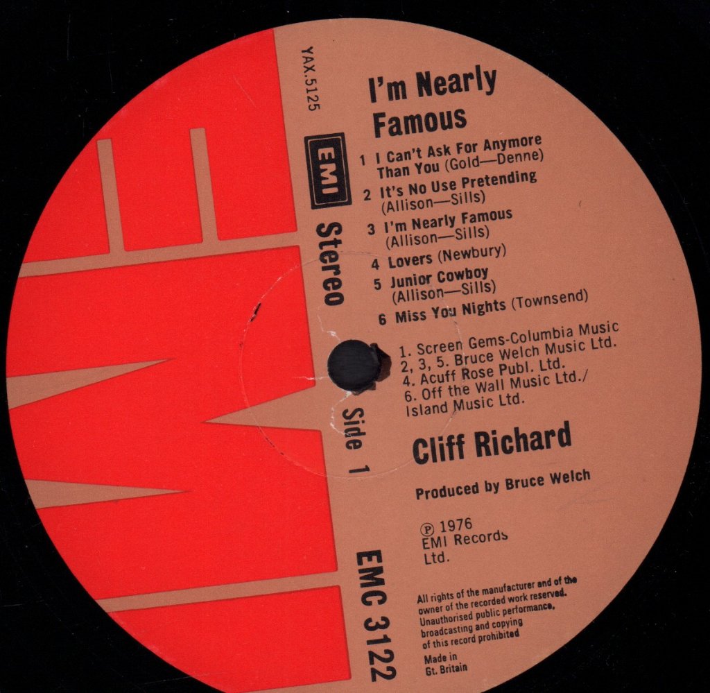 Cliff Richard - I'm Nearly Famous - Lp