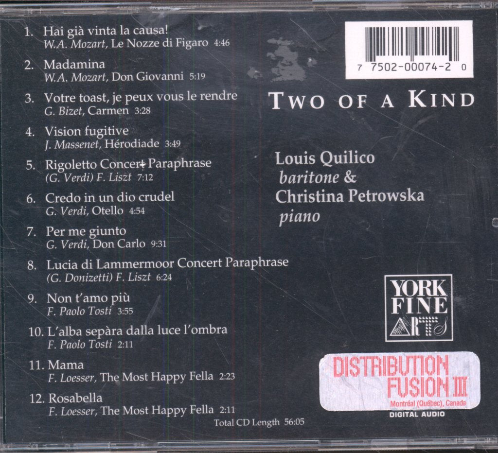 Louis Quilico And Christina Petrowska - Two Of A Kind - Cd