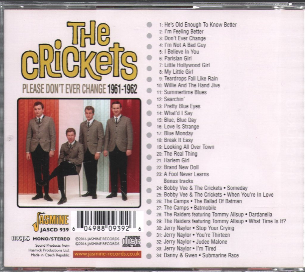 Crickets - Please Don't Ever Change 1961-1962 - Cd