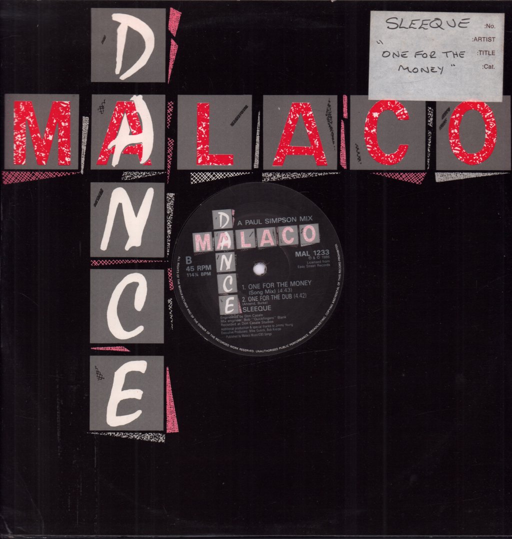 Sleeque - One For The Money - 12 Inch