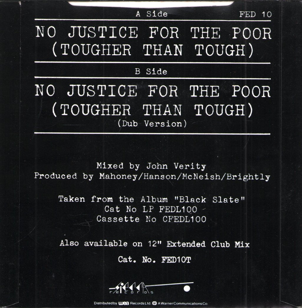 Black Slate - No Justice For The Poor (Tougher Than Tough) - 7 Inch