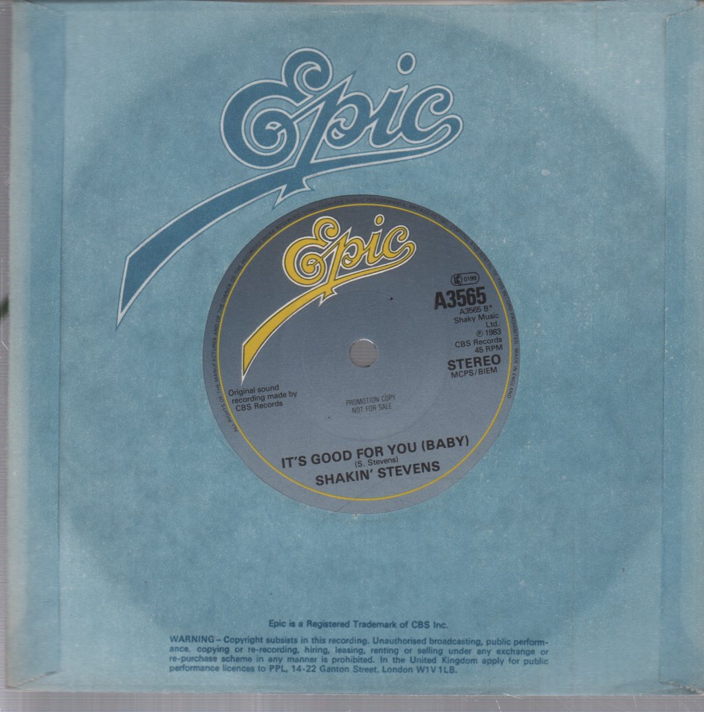 Shakin Stevens - It's Late - 7 Inch