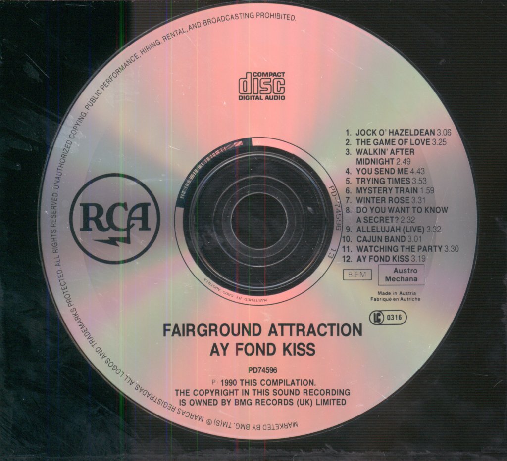 Fairground Attraction - Ay Fond Kiss. - Cd