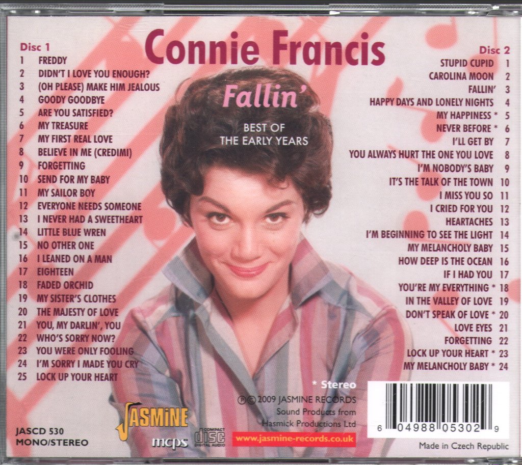 Connie Francis - Fallin' - Best Of The Early Years - Double Cd