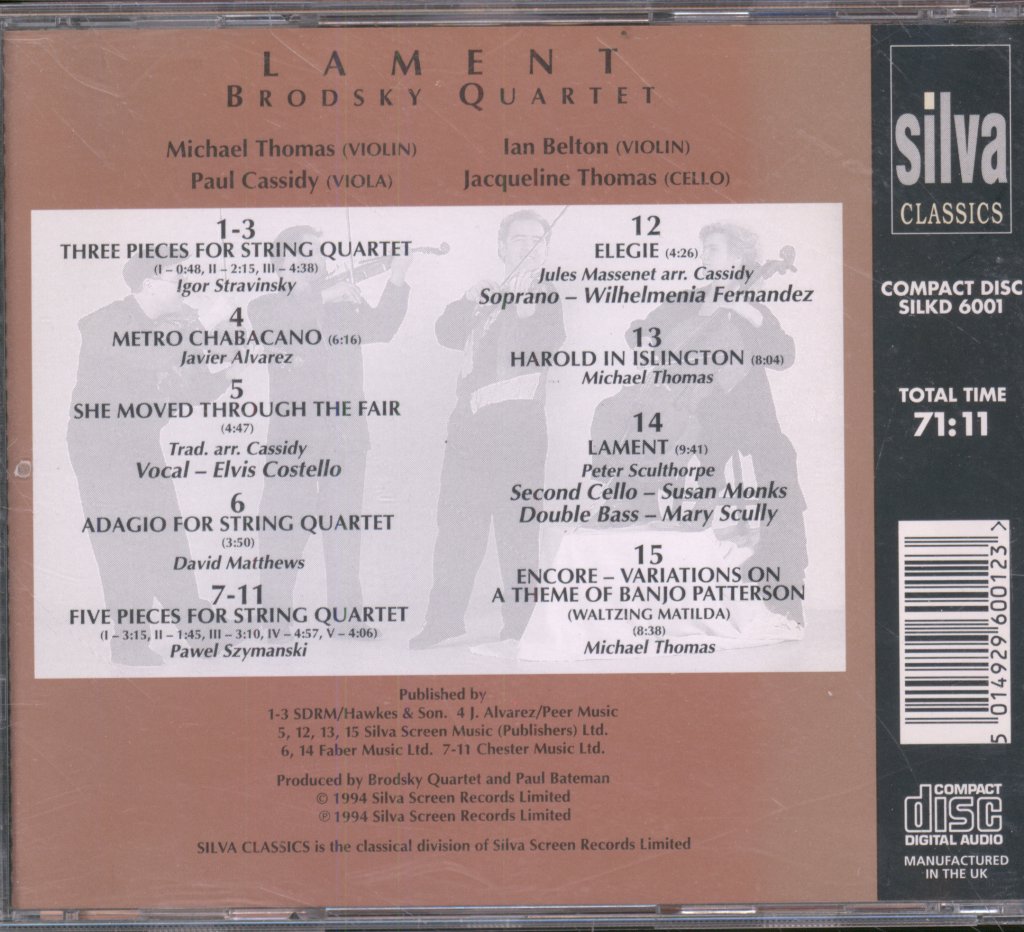 Brodsky Quartet - Lament - Cd